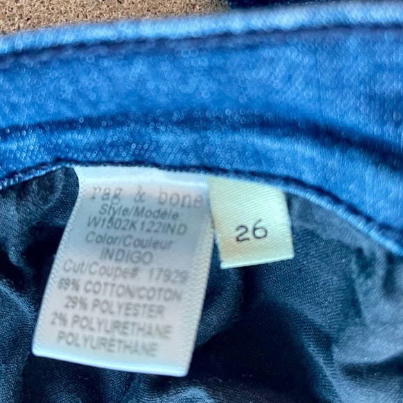 Rag & Bone Womens Blue Medium Wash Denim Skinny Jeans Size 26 - Picture 5 of 7